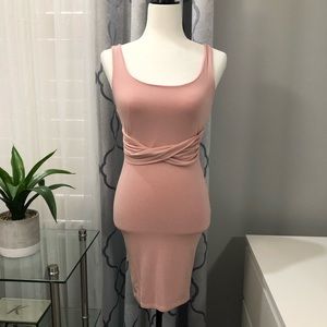 Pink Midi Double-Lined Dress